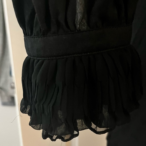 Escada 100% Silk Body Ruffle Blouse Top Size 34/ US 4 - Picture 3 of 14